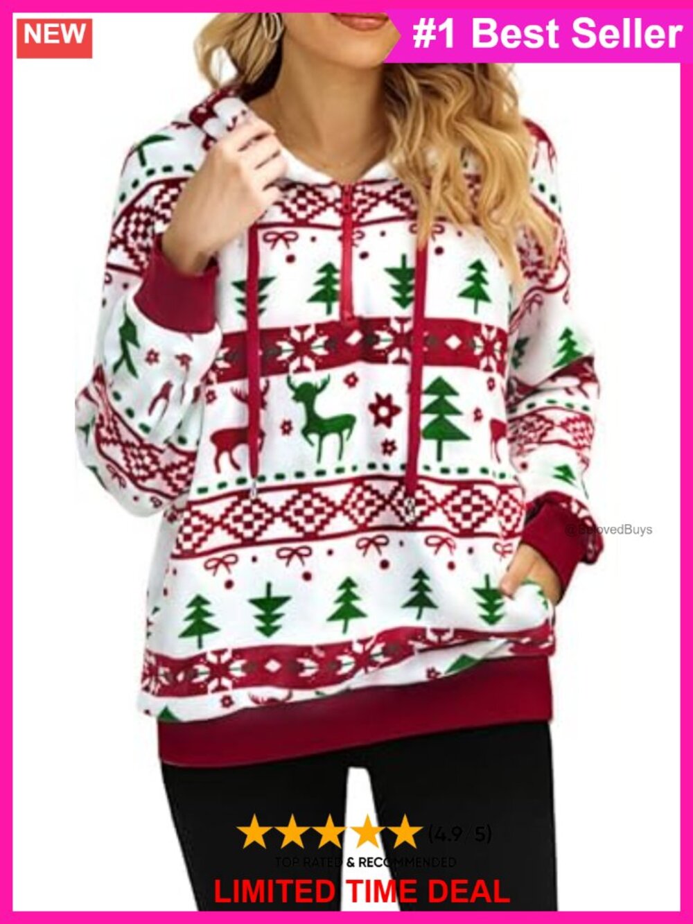 Womens Sherpa Pullover Oversized Fuzzy Hoodie Plaid Fluffy Fleece Sweatshirt